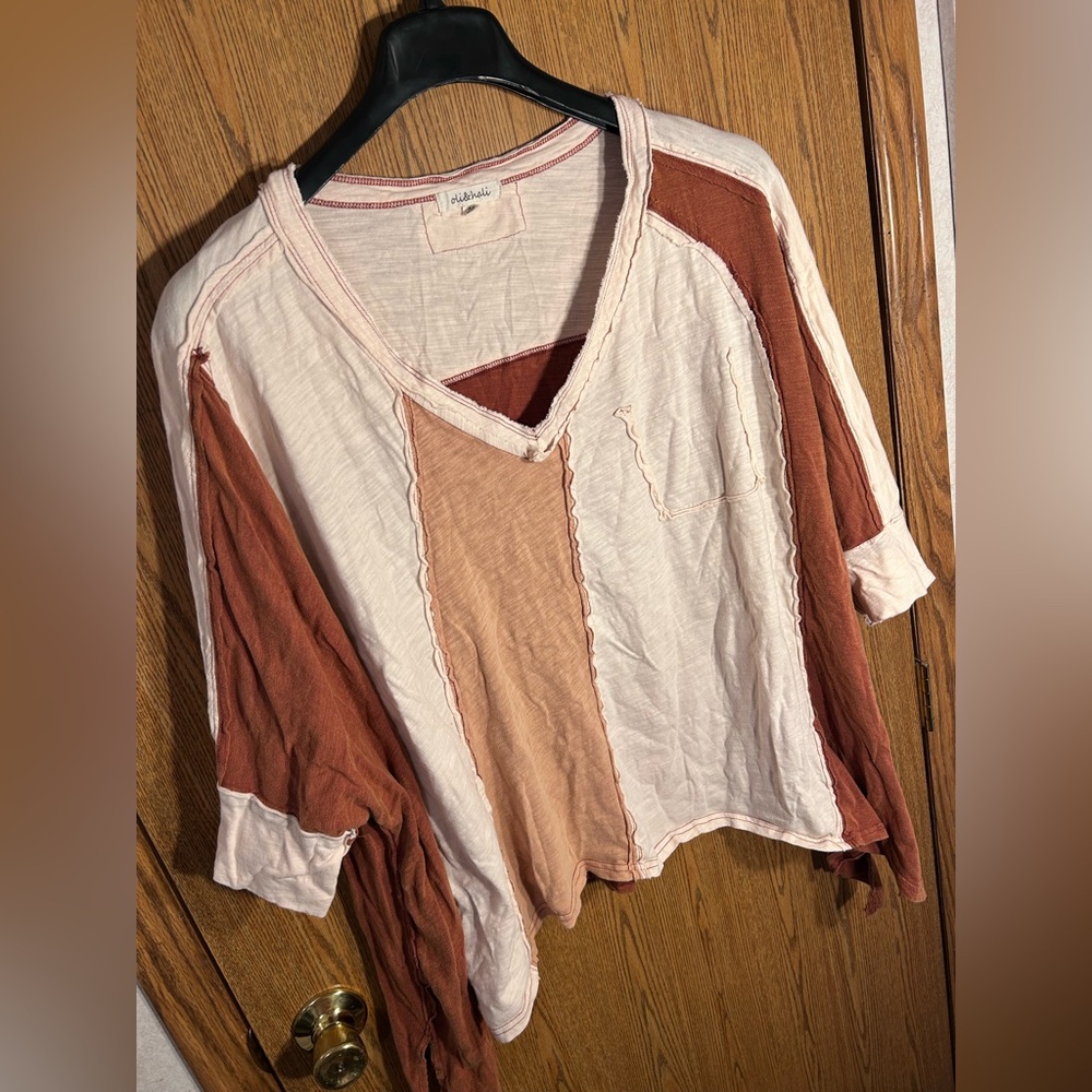 Oli & Hali Boho Patchwork Oversized Top - Picture 2 of 5